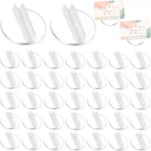 Woerma 100개 카드 홀더 반투명 플라스틱 스탠드 보드 게임 소품 미니어처 베이스 종이 클립 데스크 클리어