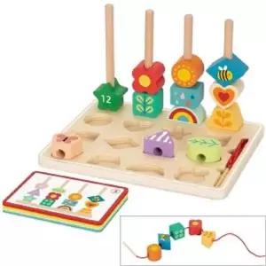 [골드스마일]이쁜 블록 실꿰기 블록세트 도형 끼우기 맞추기 작은 손에 맞는