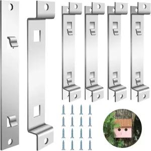 LONIKSTEP 새집 걸이 4세트 야외 장착 브래킷 외부 나무 올빼미 상자 고리 박쥐 다람쥐 집 둥지 먹이기용