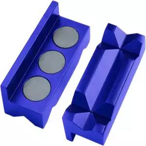 4인치 바이스 턱 패드 마그네틱 알루미늄 캡 리버서블 파이프 커버 전문 다목적 보호 인서트전기도금 블루