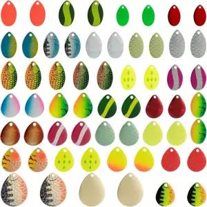 닥터피쉬 60팩 스피너 블레이드 콜로라도 및 인디애나 키트 낚시 미끼 제작 용품 크롤러 하네스 월 장비