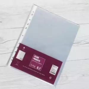 3공바인더속지 두꺼운 클리어화일 리필속지 10팩(200매) 0.7T A4