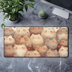 800x400 파도 바다 고양이 캐릭터 마우스 장패드 방수받침 게임용 용품 PC PC대 게이밍