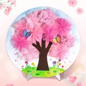 굿마켓 벚꽃나무 액자 (4인용) 입체조형놀이 유아미술키트 유아미술활동 봄나무만들기