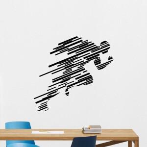 추상적인 러너 피트니스 벽 스티커, 러닝 스포츠 체육관 아트 장식, 홈 스튜디오 트레이닝 룸 Js15