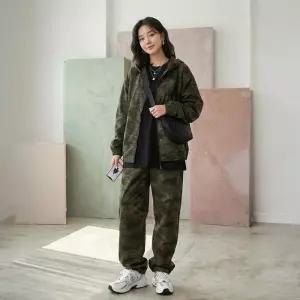 여자 아웃도어 카모 전술 루즈핏 후드집업