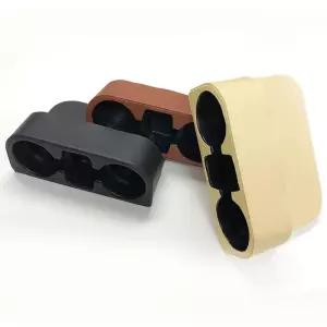 턴트 차량용 가죽 컵홀더 2구 사이드포켓 틈새 수납함용 용받침 보조레이 거치대 용홀더 자동차 텀블러