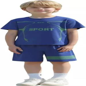 Fdqin 소년 운동복 반바지 세트 2피스 퀵 드라이 티셔츠 및 러닝 체육관 스포츠용 농구 의상