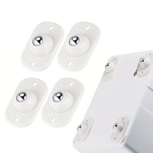 가구용 4개 세트 스테인리스 스틸 롤러 셀프 접착 캐스터 홈 360도 하중 지지 회전식 유니버설 휠