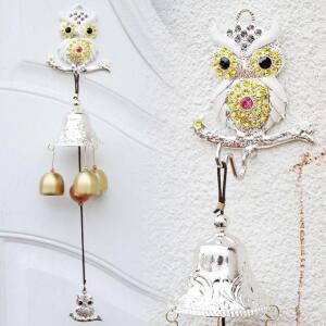 [2개구성] 정인갤러리 보석부엉이 은-회 3p 풍경 도어벨 리스 QW722310