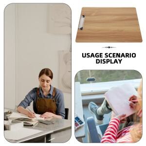 8K 30cmx40cm 드로잉 보드 야외 실내 스케치용 클립이 있는 휴대용 나무 질감 학생용 아트 페이퍼 홀더