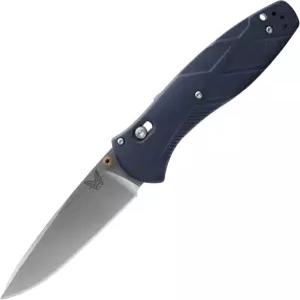 벤치메이드 - 배리어 전술 데일리 나이프 플레인 엣지 드롭 포인트 블레이드 블루 캐니언 리치라이트 핸들