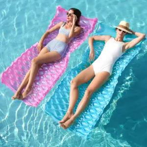 슬루시 풍선 풀 플로트 뗏목 플로팅 라운지 헤드레스트가 있는 64x32인치 수영 매트 매트리스 여름