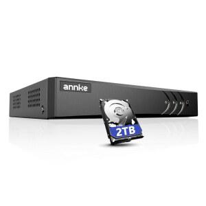 ANKE 3K Lite 8CH 디지털 감지, 하이브리드 TVI 감시용 5-in-1 카메라, 2MP 가정용 4MP 비즈니스 및 DVR H.265+ CVBS HDD 5MP 인간/차량 포함 CVI AHD AI 비디오 2TB 레코더,