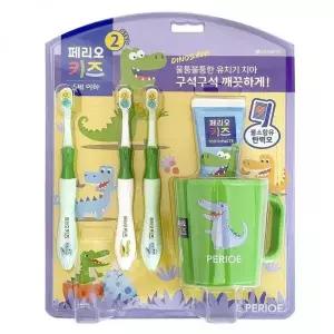 어린이 청포도향 칫솔 치약 양치컵 세트 스텝2 공룡 디자인