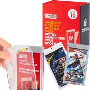 에보레트로 마그네틱 원터치 카드 홀더 - 부스터 팩 프로텍터 10개 자외선 차단 스크래치 방지 디스플레이