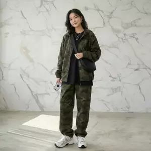 |CCJ6DEC|여성용 카모 패턴 루즈핏 후드집업