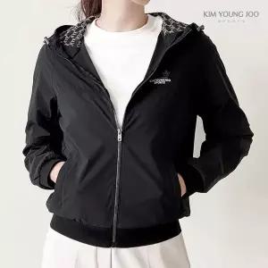 [김영주스포츠] 여성 후드 저지 점퍼 KRWJ67207 골프 데일리 스판 집업 세미크롭 자켓