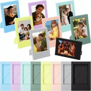 퍼시에피 16팩 후지필름 인스탁스 미니 폴라로이드 필름용 2x3 액자 스탠드가 있는 클래식 가정 및 사무실