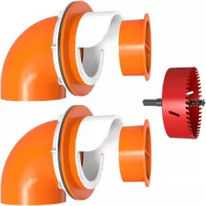 쓰레기 없는 대형 닭 모이통 오리 가금류 덮개가 있는 DIY 자동 모이통(캡 및 구멍 톱이 2팩)