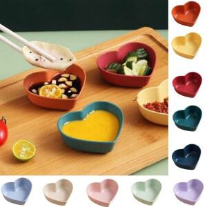 밀짚 하트 모양 레스토랑 않는 간장 요리 미니 접시 북유럽 깨지지 조미료 절인 양배추 소금에 스타일