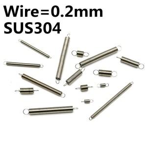 10PCS 와이어 0.2mm 길이 5-50mm 스테인레스 스틸 미니 소형 스프링 DIY 기계식 Sam 인장