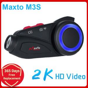 Maxto M3S 오토바이 헬멧 헤드셋 블루투스 인터폰 방수 렌즈 WiFi 1440p 비디오 레코더 DVR