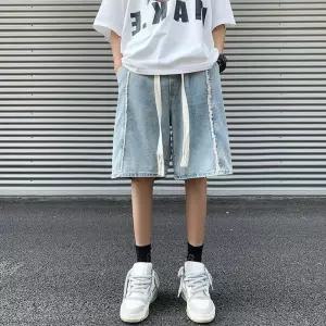 청 여름 남자반바지 반바지 워싱 하이웨이스트 일자핏 5부팬츠 원템5