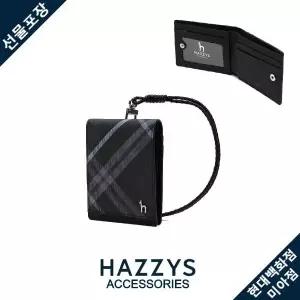 헤지스핸드백 HJHO0F660BK DUBLIN 블랙 체크 2단 목걸이형 카드지갑 HJHO0F660 케이스 리본포장 쇼핑백 동