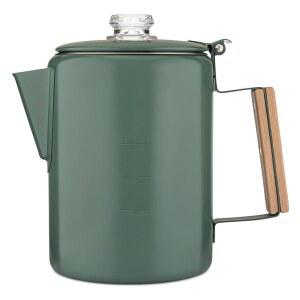 COLETTI 보즈만 그린 퍼콜레이터 커피 포트 u2014 캠핑 메이커 u2019 가장 좋아하는 u2013 알루미늄 또는 플라스틱 없음 [9컵 캠프 그린]