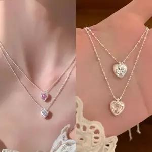 [디작소]여성 s925 실버 큐빅 하트 볼드 펜던트 목걸이 (42597610)