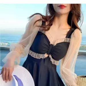 호캉스 실내 여성 세트 풀빌라 레이스 수영복 패션 비 여름 원피스 블랙 워터파크 튜브탑 실외 휴양지 휴가