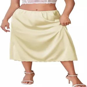 Avidlove 여성용 새틴 하프 슬립 36인치 레이스 롱 언더스커트 S-XXL