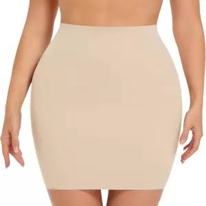 ONEW 쉐이프웨어 슬립 포 언더 드레스 하프 배 조절 심리스 스커트 바디 셰이퍼 여성용