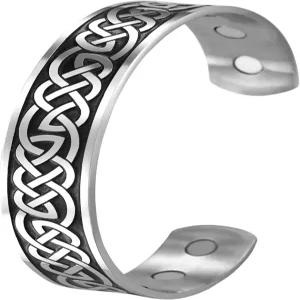 TEAMER 켈틱 매듭 팔찌 스테인리스 스틸 북유럽 바이킹 커프 뱅글 앤티크 실버 블랙 남성용 관리
