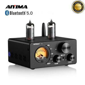 AIYIMA 오디오 T9 하이파이 블루투스 5.0 진공관 앰프 USB DAC 스테레오 COAX OPT VU 계량기 스피커