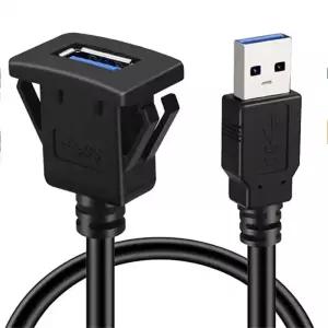 USB 3.0 남성여성 AUX 플러시 패널 마운트 연장 케이블 자동차 트럭 보트 오토바이 대시 보드 1M 방수