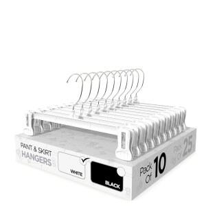 샤프티 팬티 스커트 행거 반바지 셔츠 청바지 드레스 슬랙스 코트 의류 등을 위한 옷장 내구성 공간 절약 및 미끄럼 방지 흰색 10팩