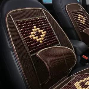 대박제품 원목 더블 자동차 등받이 시트(다크브라운) 차량용여름시트 자동차쿨시트 여름시트