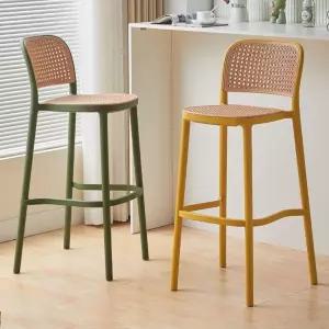 라탄 바의자 야외 스탠드 바체어 높은의자 등받이
