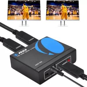 OREI HDMI 스플리터 1 in 2 out - 30Hz 울트라 HD 4K HDCP 3D 및 Xbox PS4 블루레이 HDTV용 풀 1080P 지원