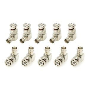 앨빈스 크리에이티비티 알빈스 직각 BNC 커넥터 남녀 90도 어댑터 12G HD SDI 케이블 카메라 연장 10 PCS