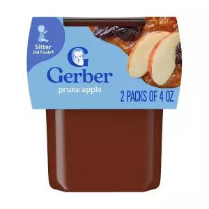 Gerber 2nd Foods 자두, 사과 포함, 118.3ml(4온스) 통, 2개(8팩)