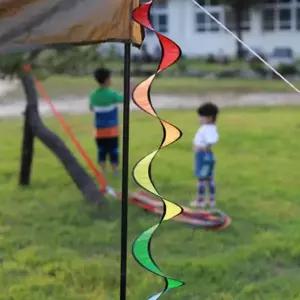 회오리 바람개비 어린이 아이들 바람 무지개 바람개비 폴리에스터 움직이는 텐트폴 가랜드 스트링 캠핑용