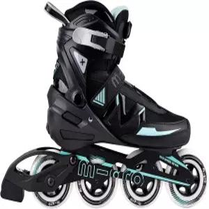 남성용 인라인 스케이트 마이크로 델트 고성능 롤러 블레이드 실내 실외 및 피트니스 블랙