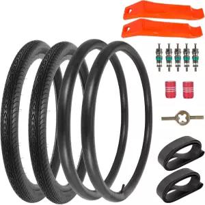 RUTU 2 팩 26x2.35 접이식 자전거 타이어 26인치 크루저 59559 비치 바이크 시티 하이브리드 자전거용