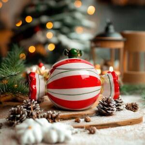 뚜껑이 있는 DIF 데코 크리스마스 병 음식용 주방 장식 세라믹 용기 간식용 커피 쿠키 보관 설탕 차 향신료 시 견과류 500ml