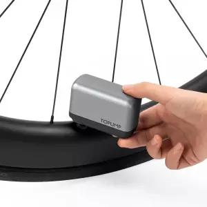 TOPUMP 노스크린 미니 전기 자전거 펌프 120 PSI 휴대용 에어 슈레이더 및 프레스타 밸브가 장착된 충전식
