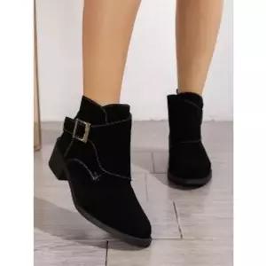 여성 워커힐 빅사이즈 메탈 워커 부츠 퓨어 통굽 앵클 컬러의 윙팁 원픽5