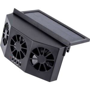 차박용 환기팬 태양열 강력 전기 환풍기 USB 낚시 캠핑용 블랙 통풍